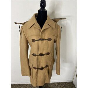 Vintage Mitchell Wool Duffle Coat 70s‎ Toggle Plaid Lined Winter Woman M
